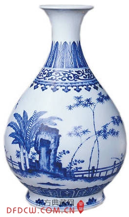 青花松竹梅纹玉壶春瓶(故宫博物院藏)