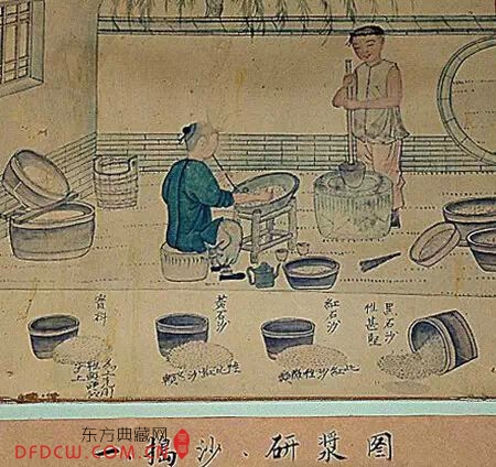 第一幅“捣沙研浆图”