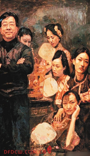 陈逸飞《艺术家与众多美女》