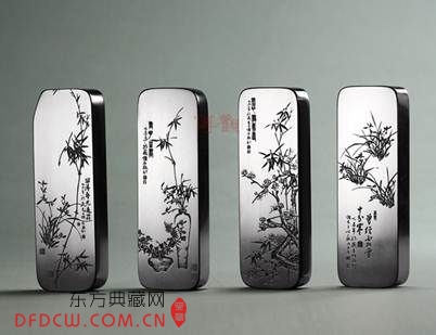 　13123 庞然 和田青玉籽料板桥画韵——兰梅竹菊套牌