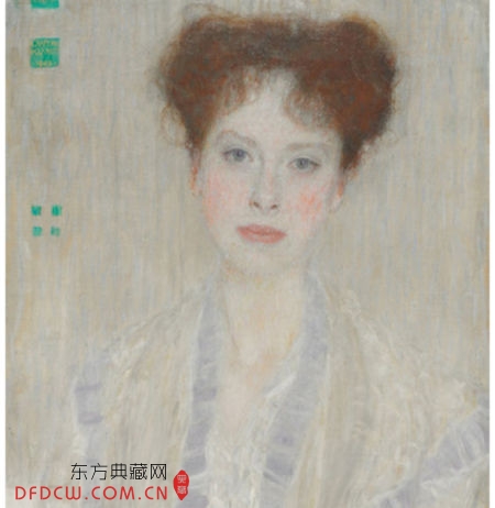 古斯塔夫·克里姆特(Gustav Klimt)，《格特·罗威的肖像》(Portrait of Gertrud Loew，1902)细部，该作品于今年苏富比拍卖上以3900万美元(约合人民币2.4亿元)售出。 图片：Courtesy of Sotheby