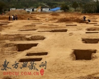 河南一建筑工地现战国墓葬群 墓主人陪葬莲花盆