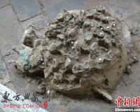 隋炀帝萧后冠饰发现金属发钗 整体轮廓清晰显现