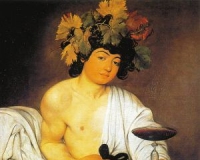 卡拉瓦乔的油画《年轻的酒神》