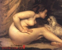 库尔贝:《裸体的女人和狗》