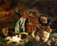 德拉克洛瓦的《但丁和维吉尔共渡冥河》