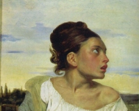 德拉克洛瓦的《坐在墓园的少女》