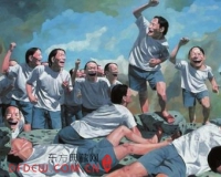 岳敏君《自由引导人民》欣赏