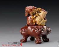 五福捧寿寿山乌鸦皮鹿目田石