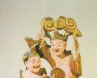 木雕贴金:和合二仙