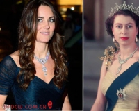 英国凯特王妃新年官方首秀戴女王天价钻石项链(图)