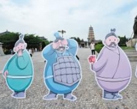 卡通兵马俑造型亮相西安 被评可爱又不失威严(图)